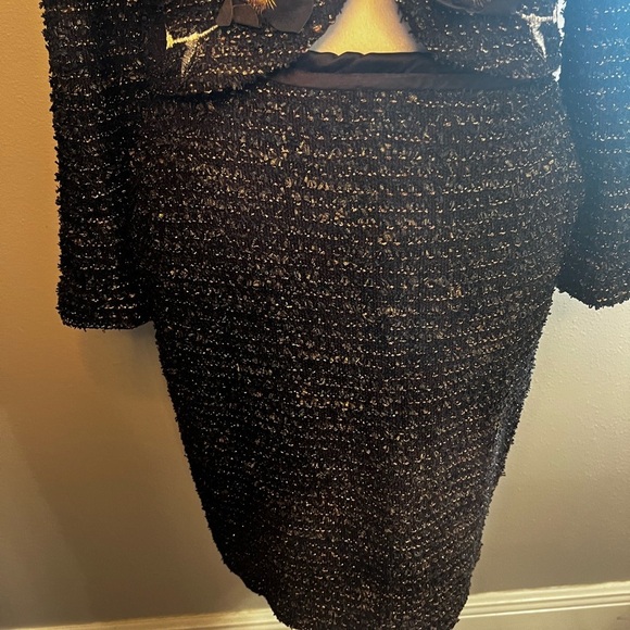 St. John vintage cropped brown floral blazer matching pencil skirt 2 6 tweed - Picture 5 of 16